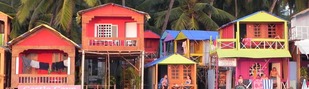 This is goa india, this area is called pallolem and it is stunning with beautiful colorful houses by the beach