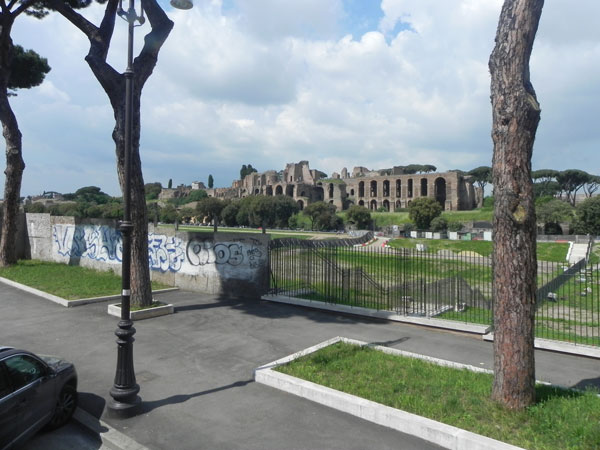 cirque massimo is like a golf course with the blue skies and green trees