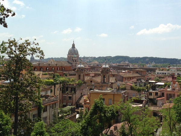 A photo of my travel at the stunning Villa Burghese park overlooking rome italy