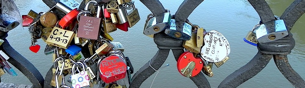 lovelocks at the castel saint angelo bridge river love forever
