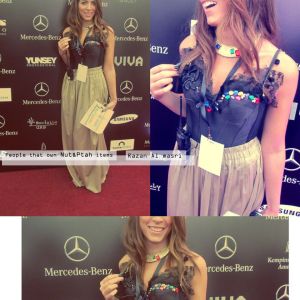 Razan Masri wearing Nut & Ptah top at the Mercedes-Benz Fashion Week Amman 