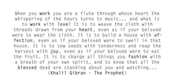 Quote on work by Khalil Gibran