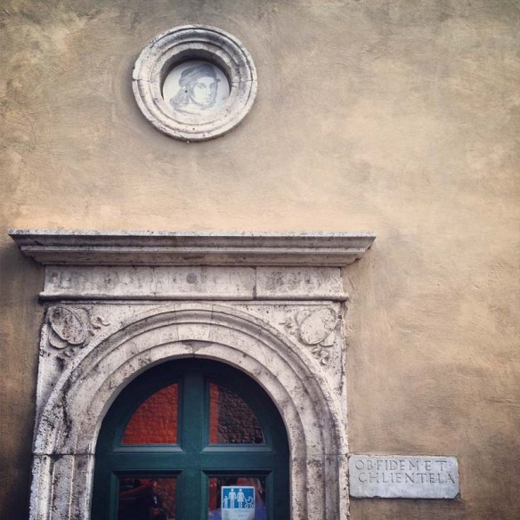The mother of Christ Marry as a sign to one of the doors in Rome