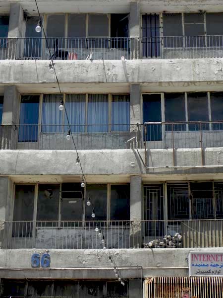 Old windows and balcony in downtown Amman 