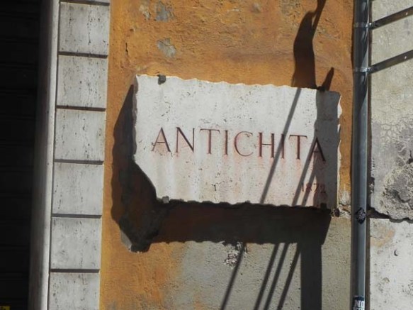 Street sign of Antichita