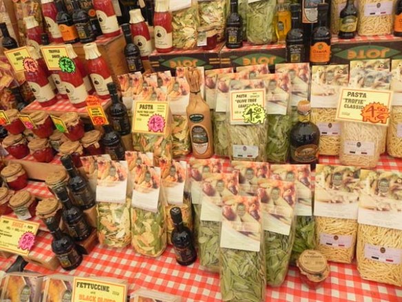pasta packaged bags at the market