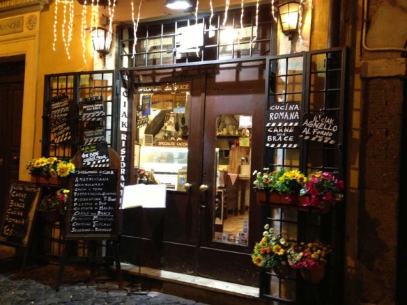 A very cute little market shop restaurant at trestevere rome 