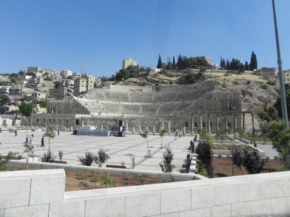 The roman amphitheater Amman Jordan downtown 
