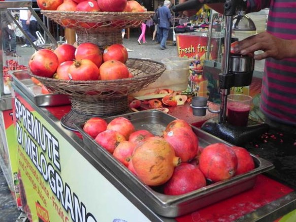 pomegranate fresh juice at the market