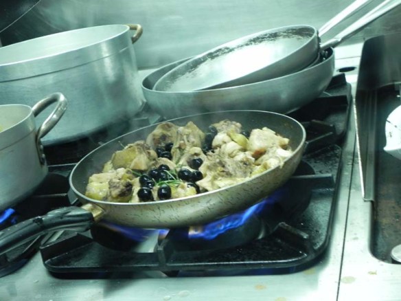 Cooking dressings and fillings for the Italian dishes at the chef andrea cookingclassesinrome 