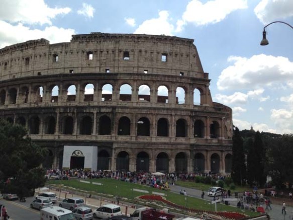 Front view of the Piazza del Colosseo Colosseum rome italy