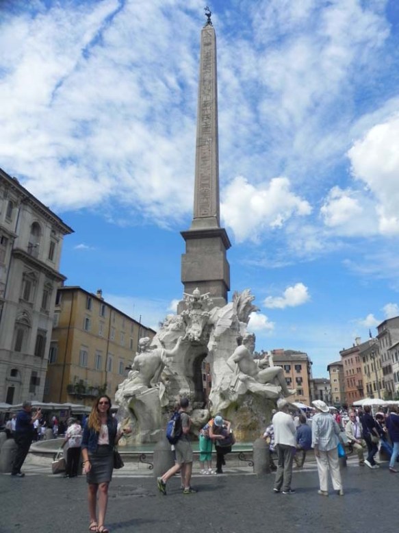 A picture of the obelist egyption monument in rome