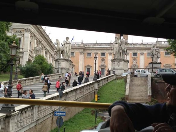 stair-view of Capitoline Hill rome travelblog