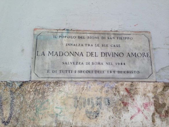 A street sign of Madonna dei Monti 
