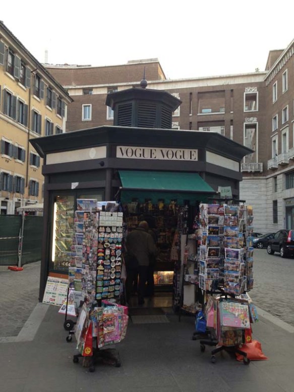 Small street magazine shop