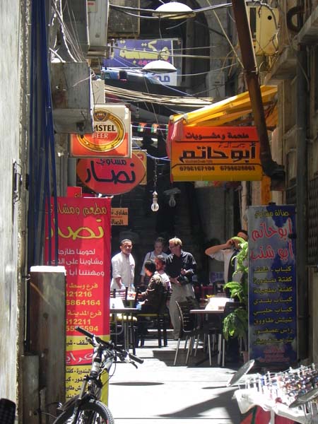 Abu Hatem restaurant between a small alley in downtown albalad amman