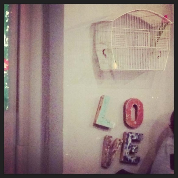Love sign inside this very cute urban shop restaurant in rome 