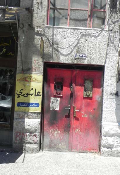 Red door at al Balad downtown Amman