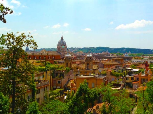 Close of rome view from villa borghese 