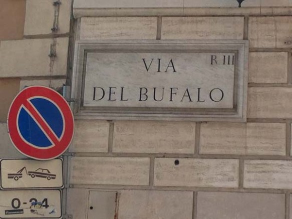 angelina corner via del bufalo street sign