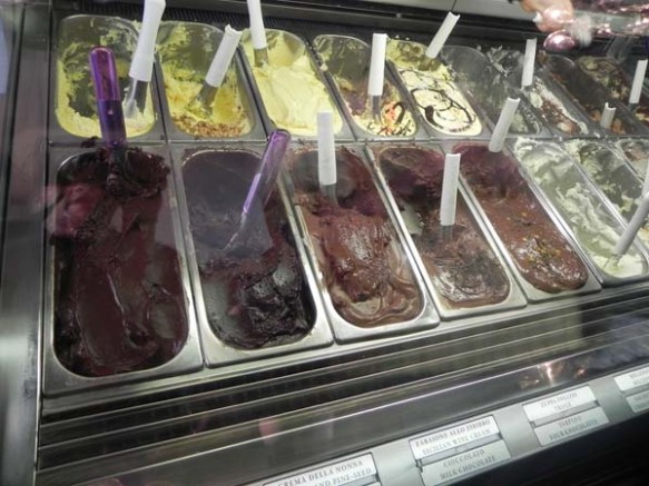 choices of icecream at the gelateria gelato