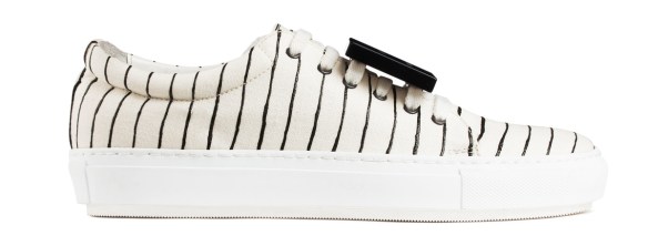 Acne stripes sneakers - Adriana stripe white blk woman shoes
