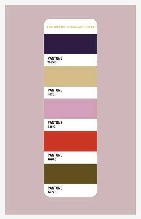 Budapest Hotel Color Chart Pantone