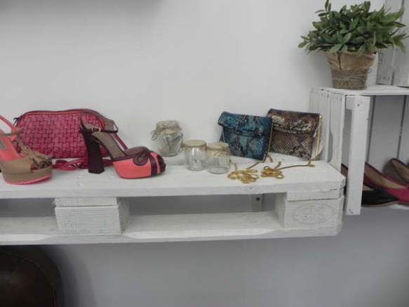 bags and shoes display inside a shop
