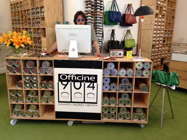 A shop of a local bag designer officine 904 in venice from venezia italy