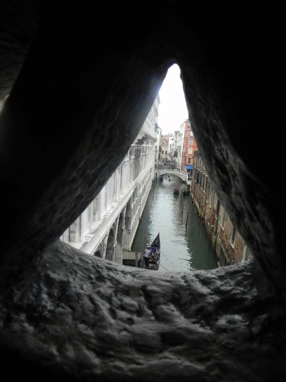 Venice from a triangle angle venezia overlooking river