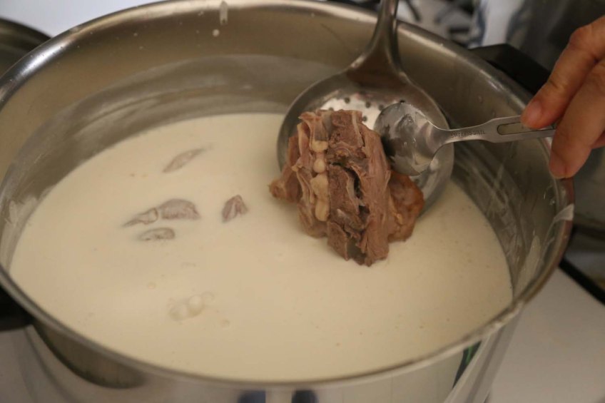 Making Mansaf Recipe cooked lamb