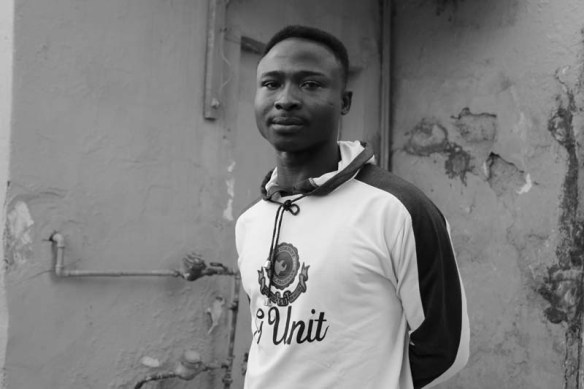 Handsome Jordanian man in a poor neighborhood