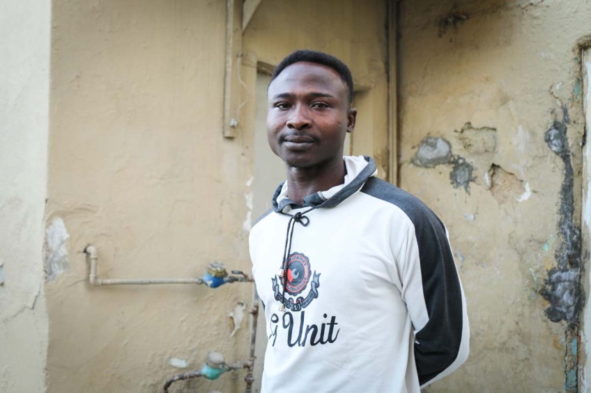 A photograph of an african looking man who is based in Jordan at the webdeh neighborhood