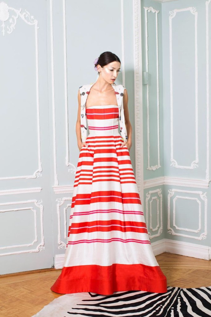 Red stripped dress Spring summer 2014 nyfw