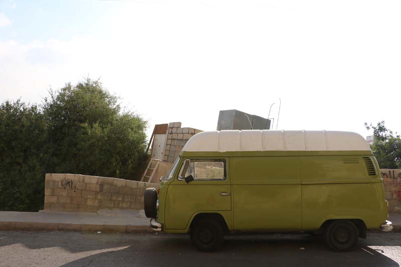 Green mini bus Amman Jordan