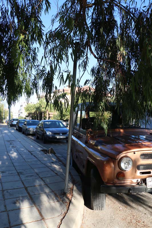 orange range jeep Amman Jordan Street photography