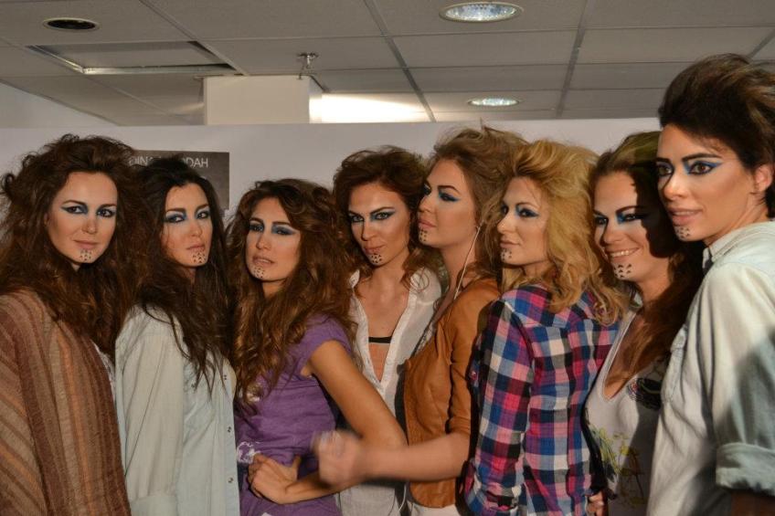 Model from Italy during Mercedes-Benz Fashion Week Amman