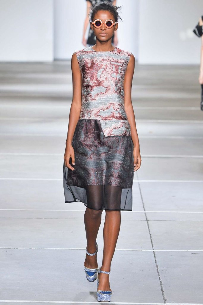 Sheer chiffon organza dress