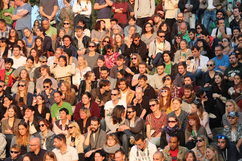 People in the karaoke mauerpark berlin