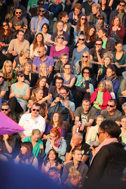 People in the karaoke mauerpark berlin