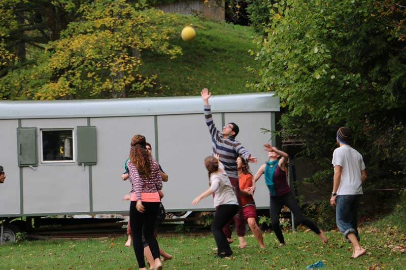 Playing ball at Tannenheim Oberbalmberg, Solothurn (Switzerland)