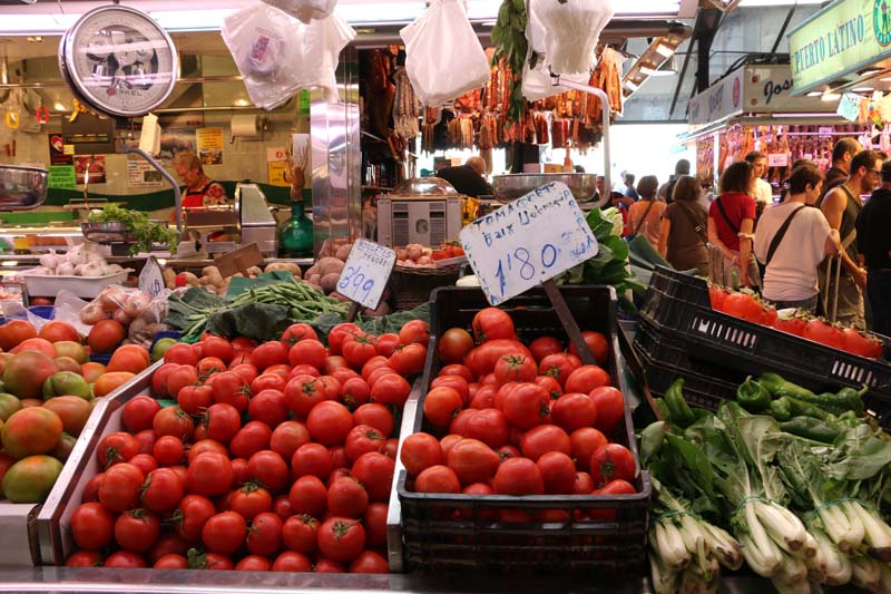 veggies and food market in Barcelona