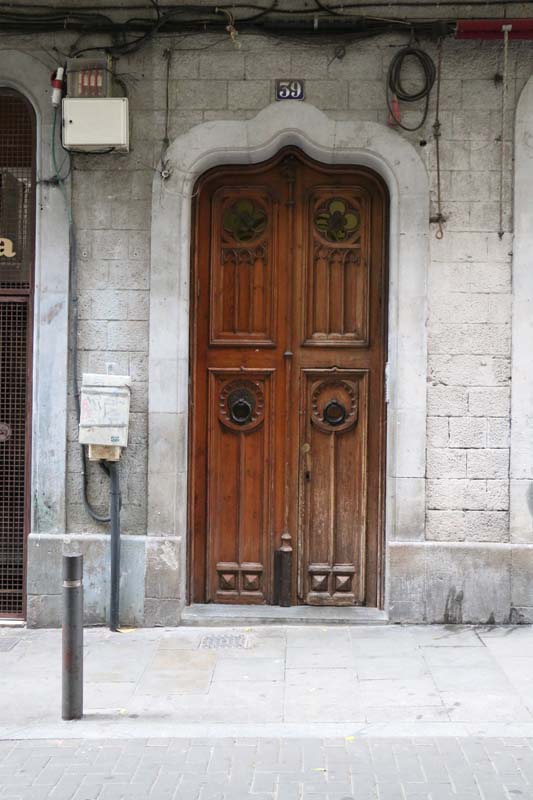 Old brown antique vintage door Streets of barcelona artsy