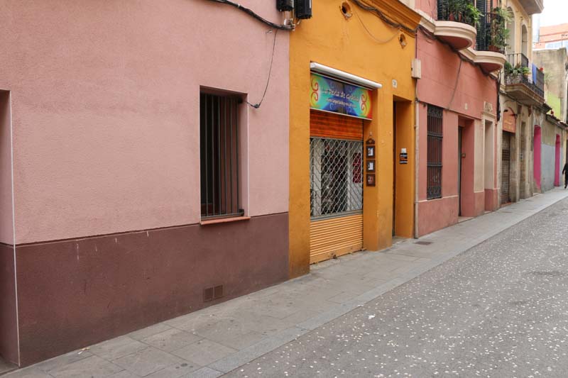 Colored walls Streets of barcelona artsy
