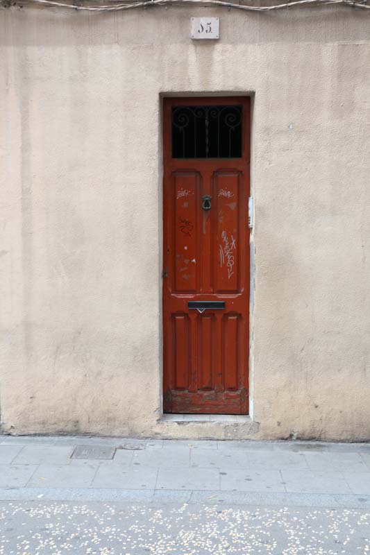 Brown door Streets of barcelona artsy