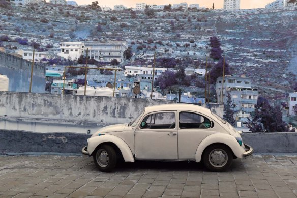 Al Salt, AsSalt, Al-Salt, AlSalt, Jordan,  A very old white Volkswagen car by the city, سيارة فوكس قديمه fox