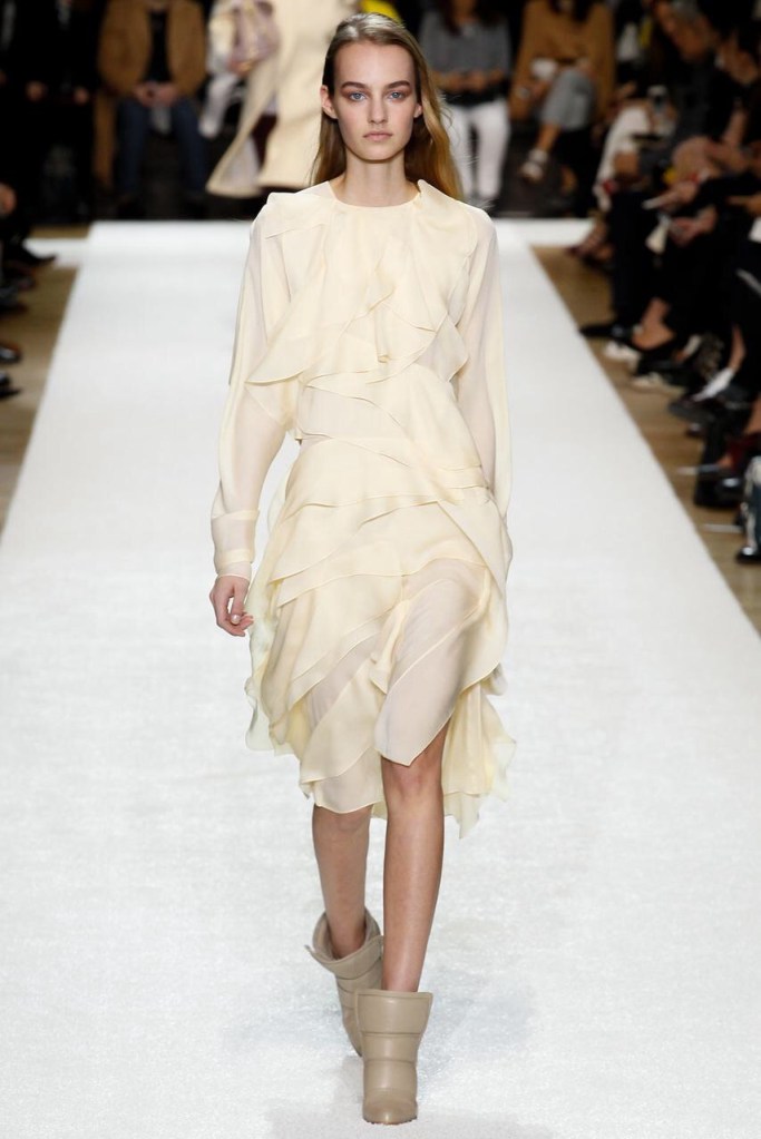 white pearl dress fall winter ready to wear