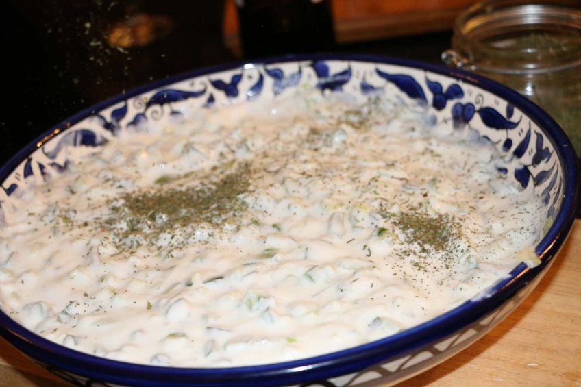 Cucumber and yogurt salad