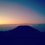 The historic ancient attraction in Jordan of the Mukawir Fortress Rainbow sunset