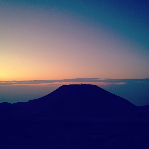 The historic ancient attraction in Jordan of the Mukawir Fortress Rainbow sunset